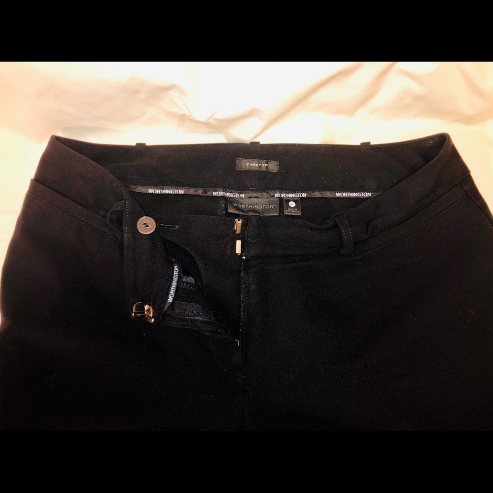 Worthington Black Curvy Fit Straight Leg Pant
